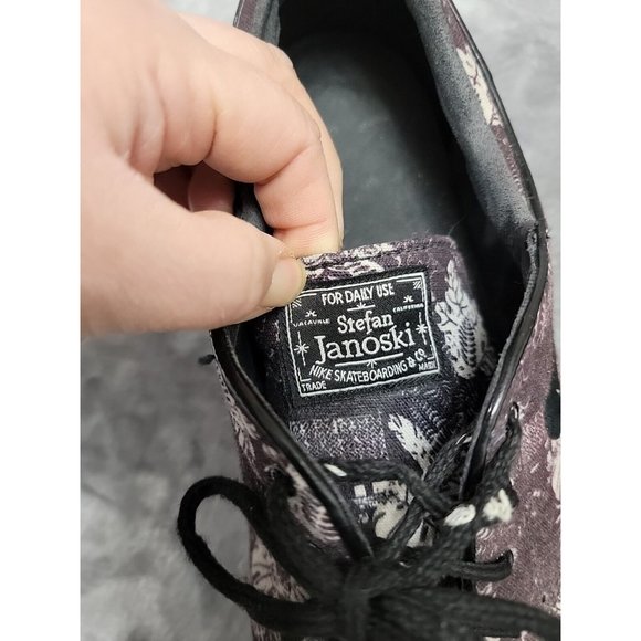 NIKE Stefan Janoski Max SB Zoom Air‎ Skateboard Sneakers Brown White Floral 12 - Picture 9 of 16